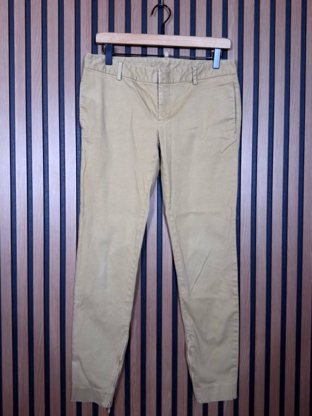 DSquared2 Pants EU 40 Womens Khaki Tan Twill Frayed Skinny Ankle